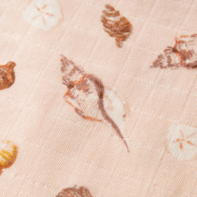 Milkbarn Seashells Big Lovey Three-Layer Muslin Blanket