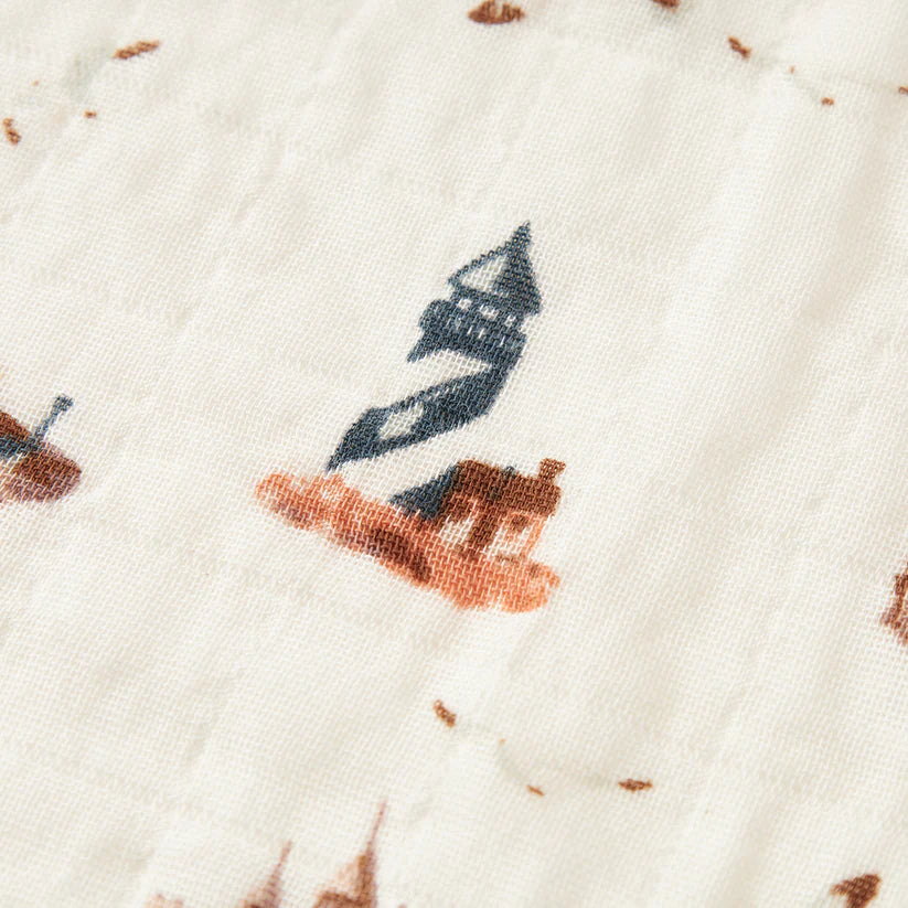 Milkbarn Sandcastle Organic Cotton Muslin Two-Piece Burp Cloth Set