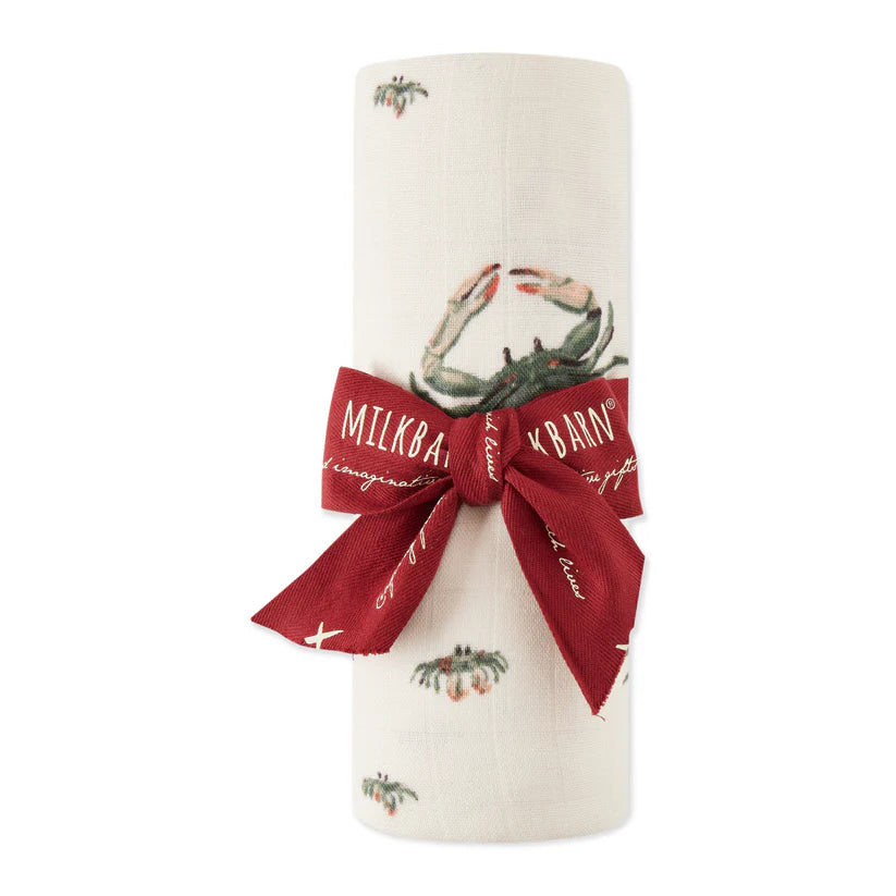 Milkbarn Coastal Crab Big Lovey Three-Layer Muslin Blanket