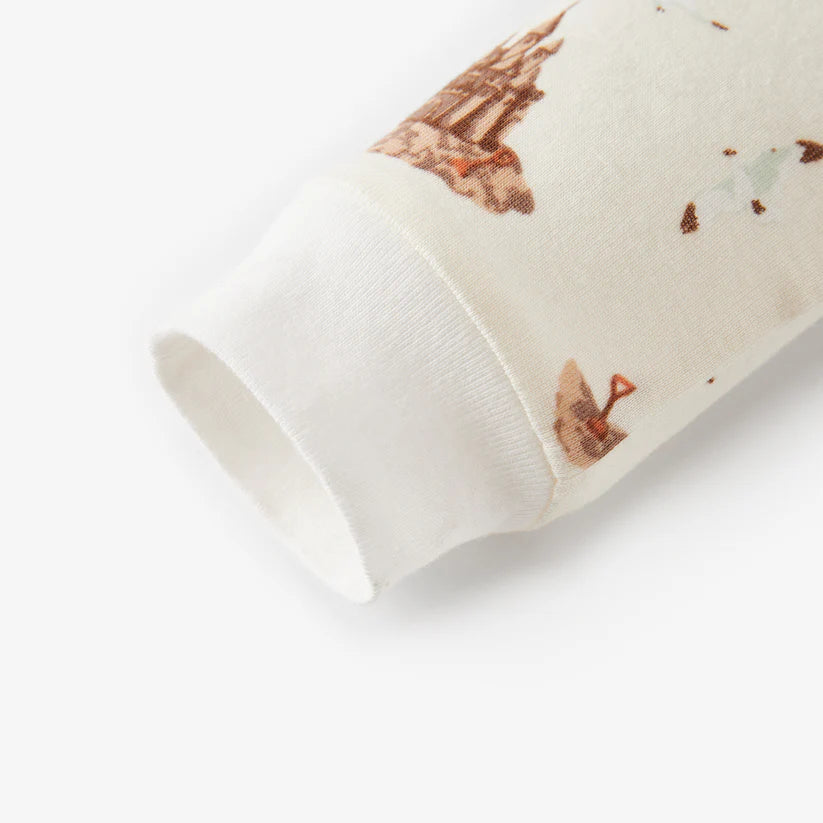 Milkbarn Sandcastle Organic Cotton Zipper Pajama