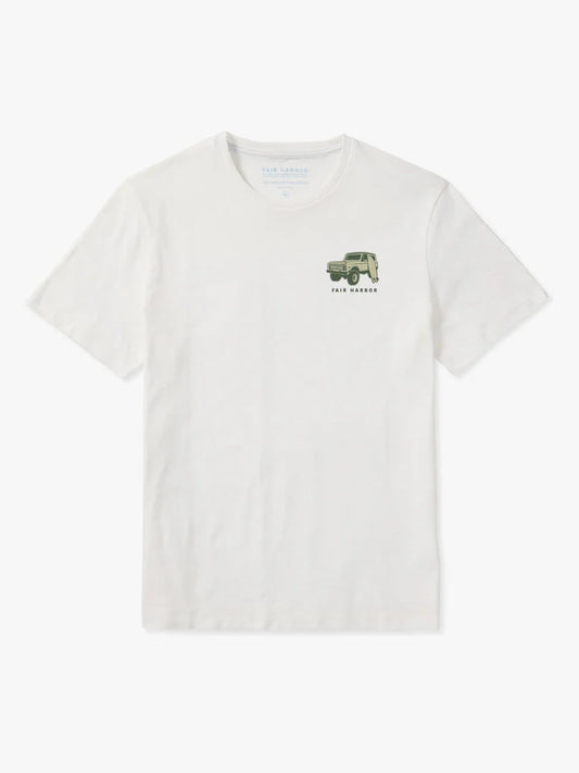 Fair Harbor Men's Kismet Tee | White Slow Seaside Bronco