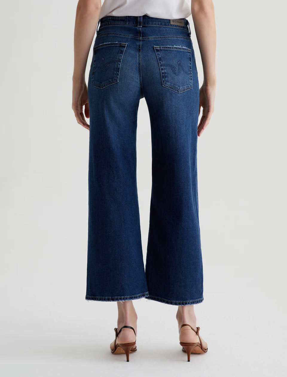 AG Women's Saige AG-ed™ Mid-Rise Wide Leg Crop Denim
