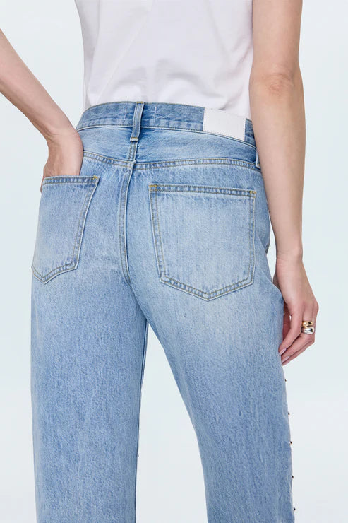 Pistola Lexi Mid Rise Bowed Straight Jean - Aries