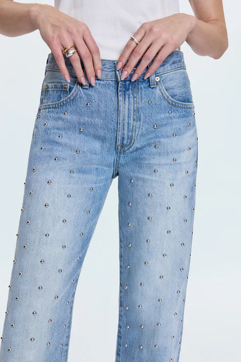 Pistola Lexi Mid Rise Bowed Straight Jean - Aries