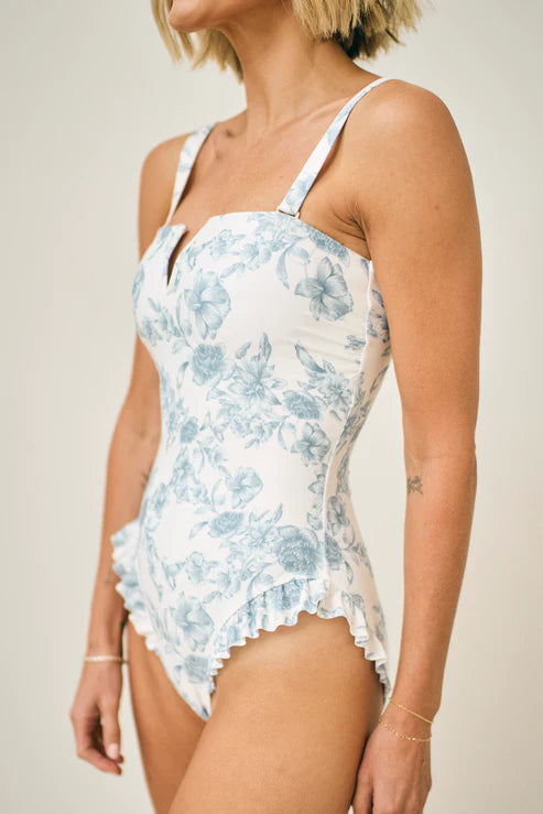 Hermoza Abigail Strapless One-Piece Swimsuit In Daylight Saunter