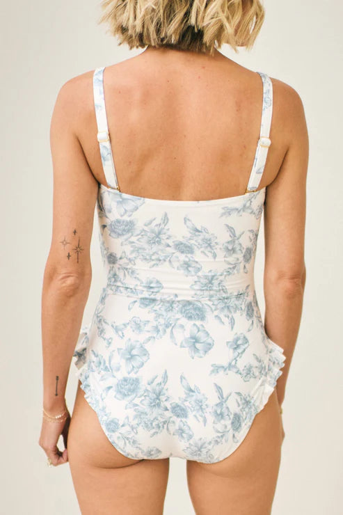 Hermoza Abigail Strapless One-Piece Swimsuit In Daylight Saunter