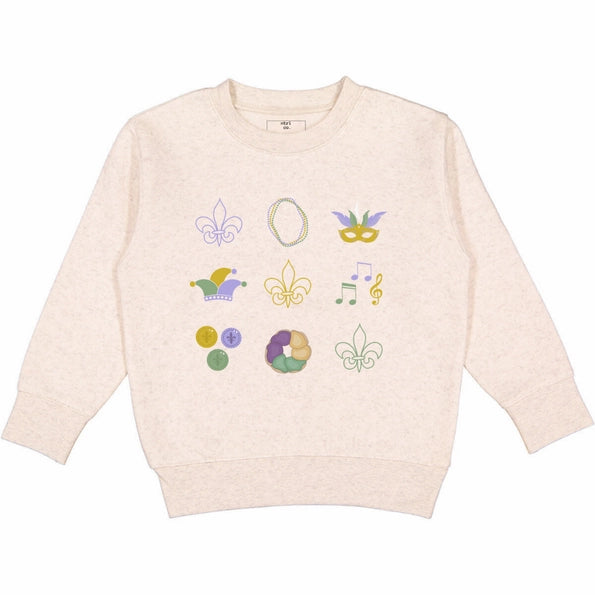Ntrl Co. All Things Mardi Gras Kids Crewneck