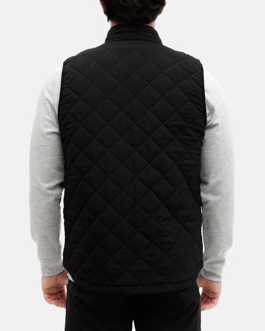 Waggle Crosscut Men's Quilted Vest - Onyx