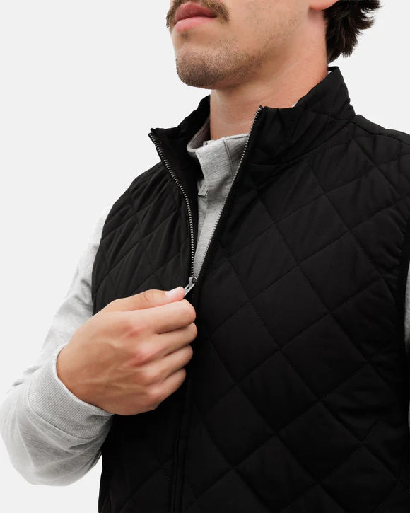 Waggle Crosscut Men's Quilted Vest - Onyx