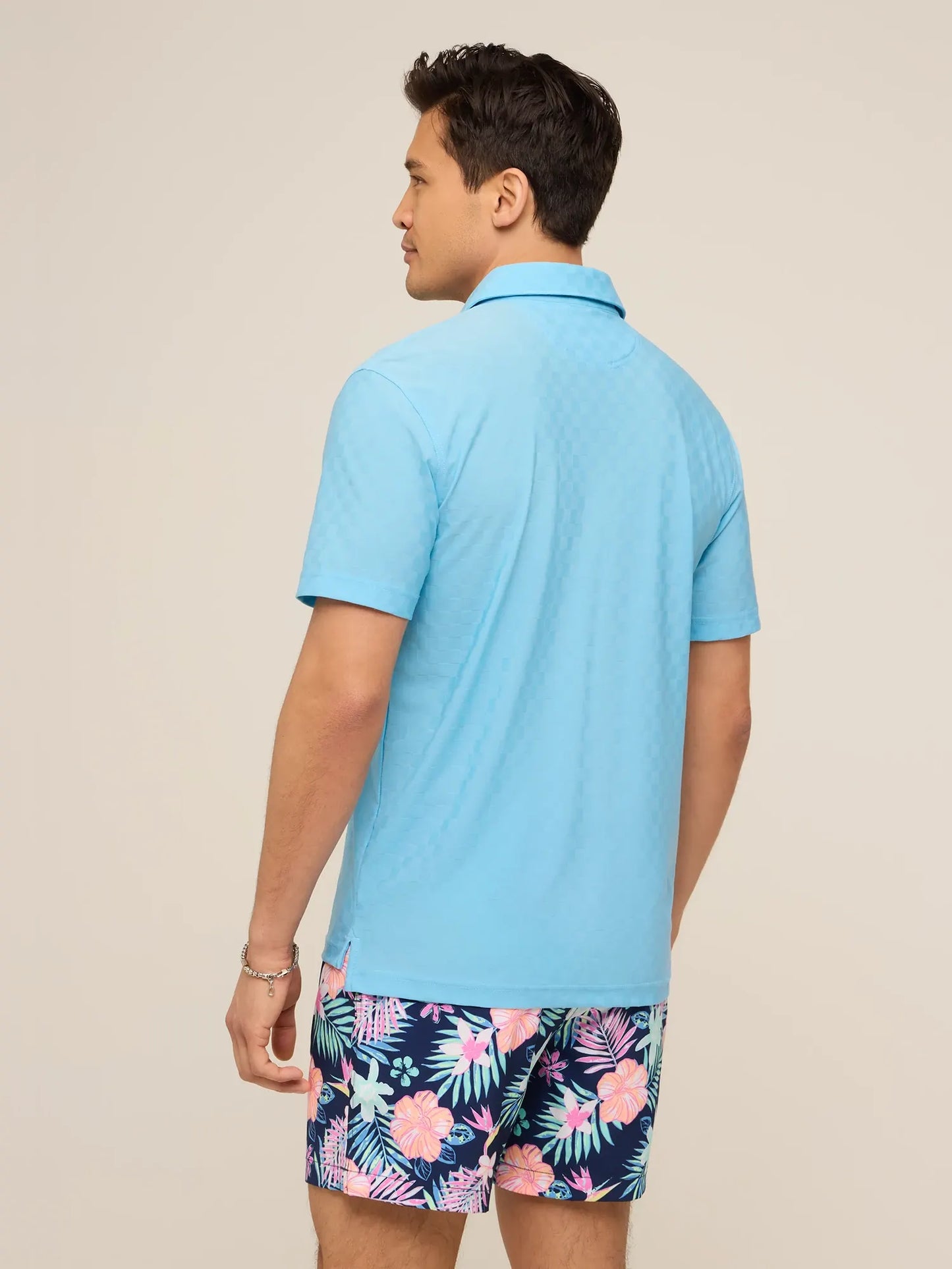 Chubbies Men's Textured Performance Polo - The Afternoon Blue