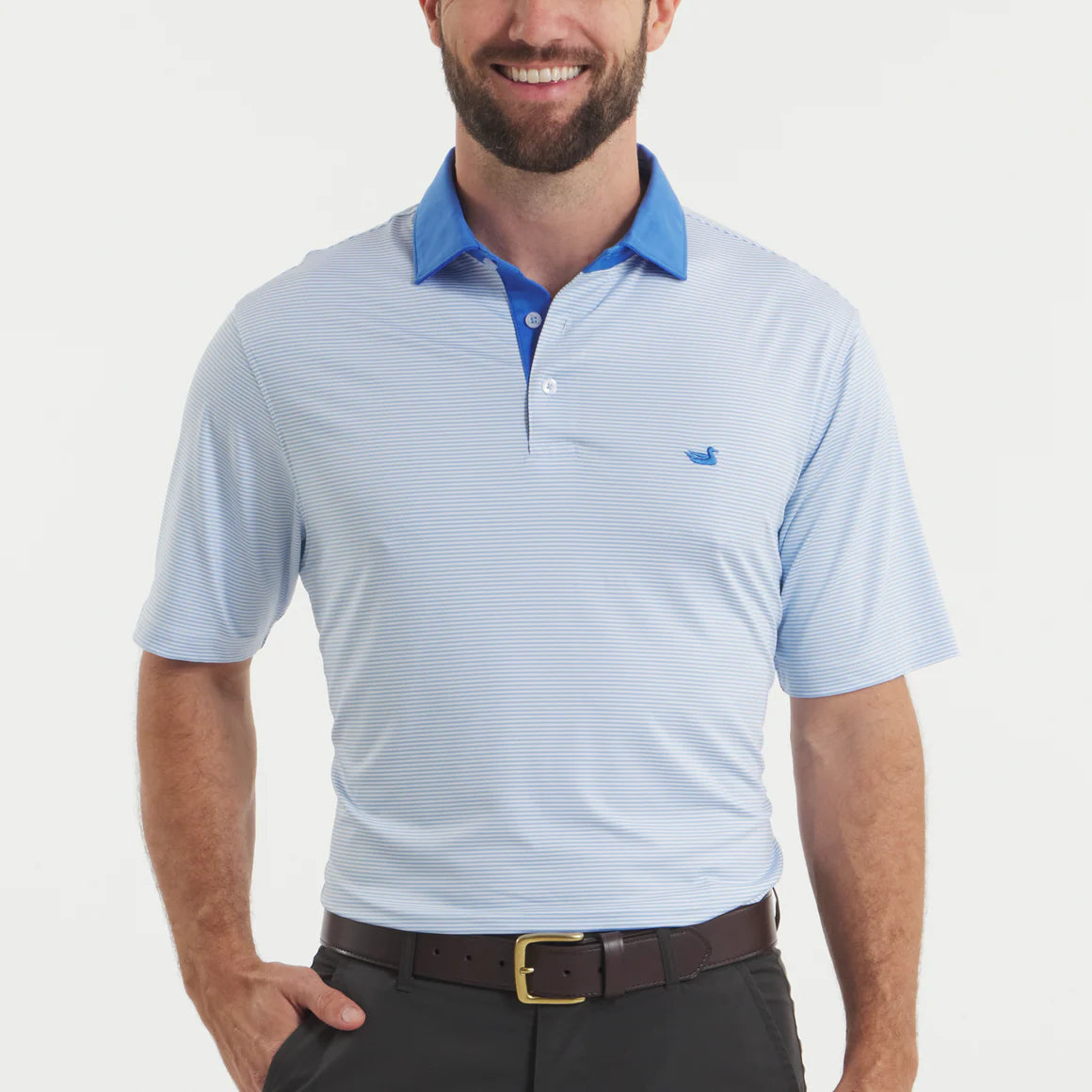 Southern Marsh Men's Bermuda Performance Polo - Hampton Stripe