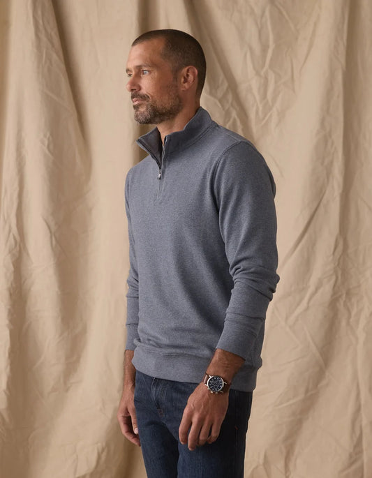 The Normal Brand Puremeso Weekend Quarter Zip in Bluestone