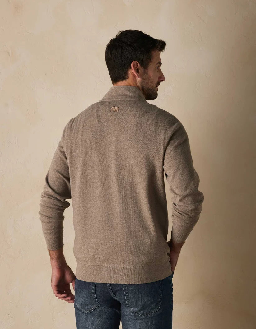 The Normal Brand Puremeso Weekend Quarter Zip in Taupe