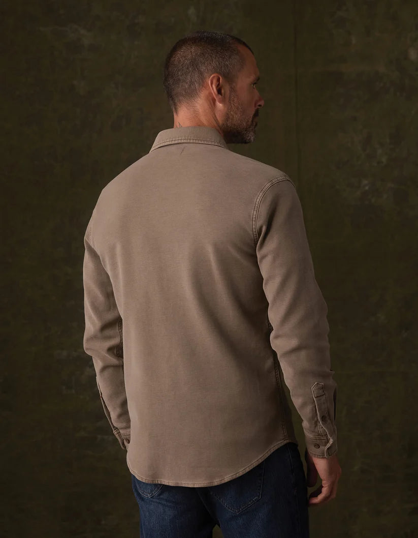 The Normal Brand Comfort Terry Shirt Jacket in Taupe