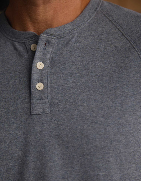 The Normal Brand Puremeso Everyday Henley in Bluestone