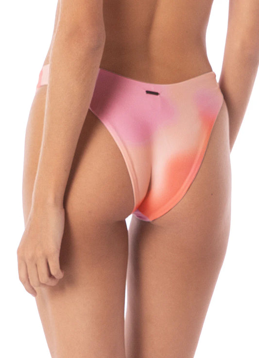 Maaji Women's Pink Swirl Splendour Regular Rise Thin Side Bikini Bottom