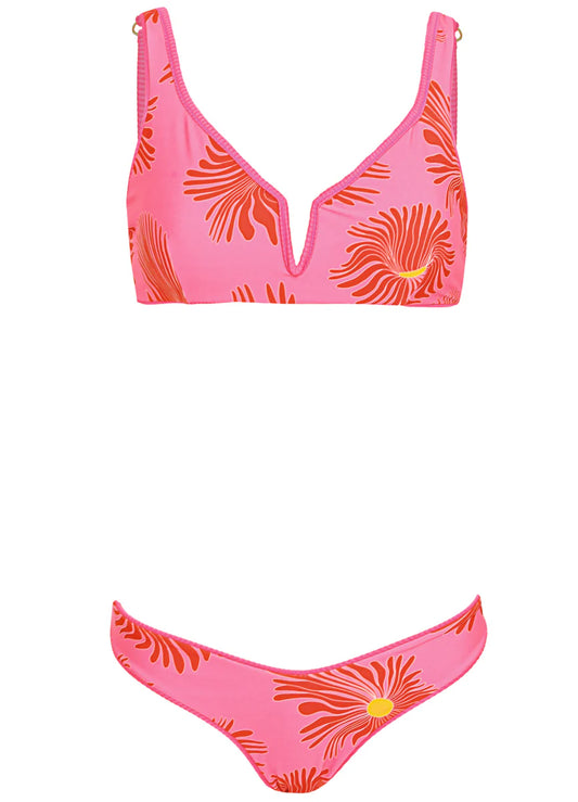 Maaji Hot Fuchsia Victoria V Wire Bralette Bikini Top