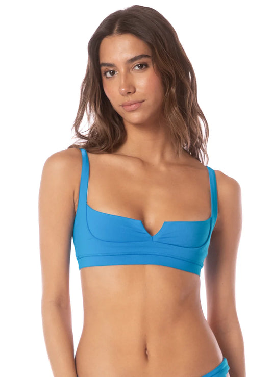 Maaji Women's Blue Lagoon Highlight Sporty Bralette Bikini Top