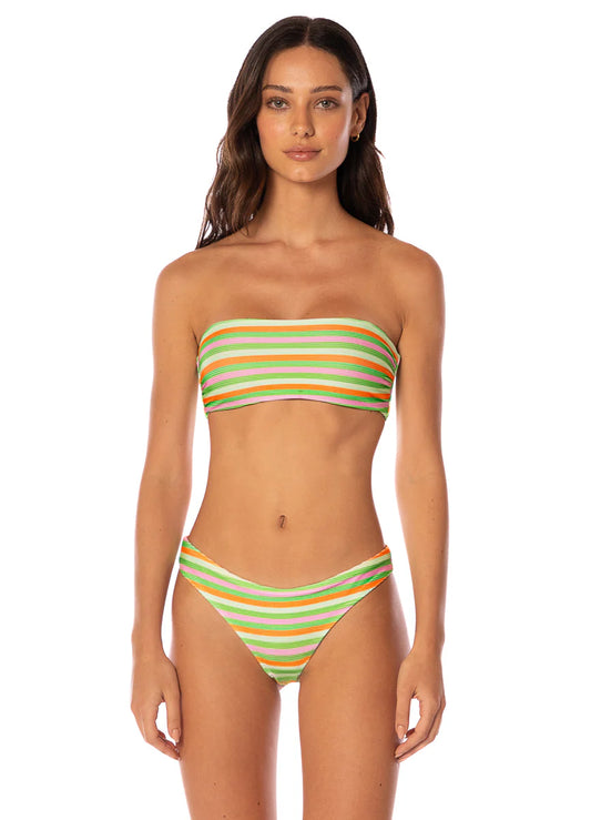 Maaji Rainbow Stripe Iconic Low Rise Thin Side Bikini Bottom