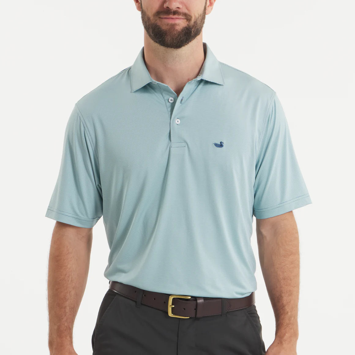 Southern Marsh Men's Bermuda Performance Polo - Wellington Stripe