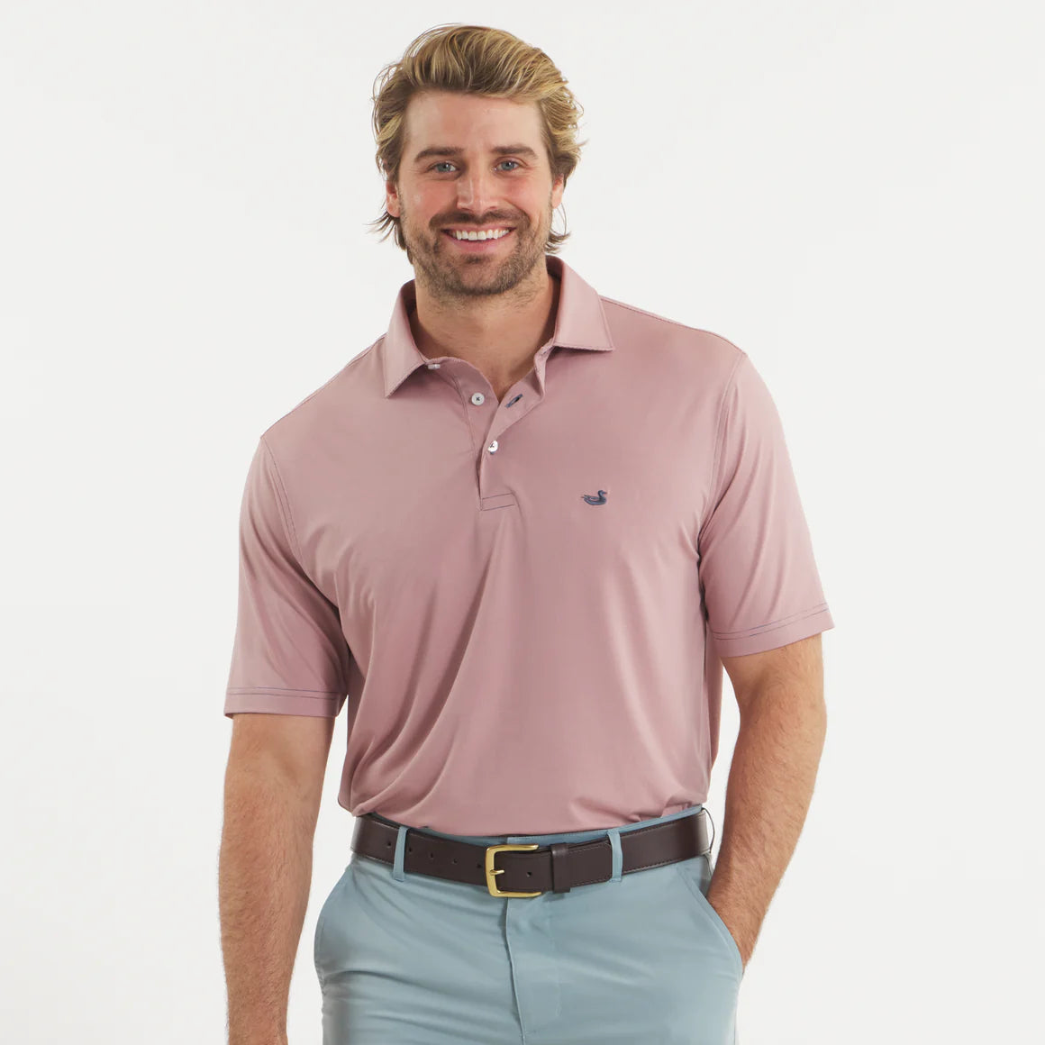 Southern Marsh Men's Bermuda Performance Polo - Wellington Stripe