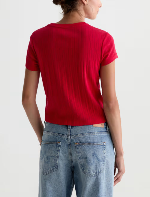 AG Sadie Crew 90's Vintage Pointelle Crop Tee