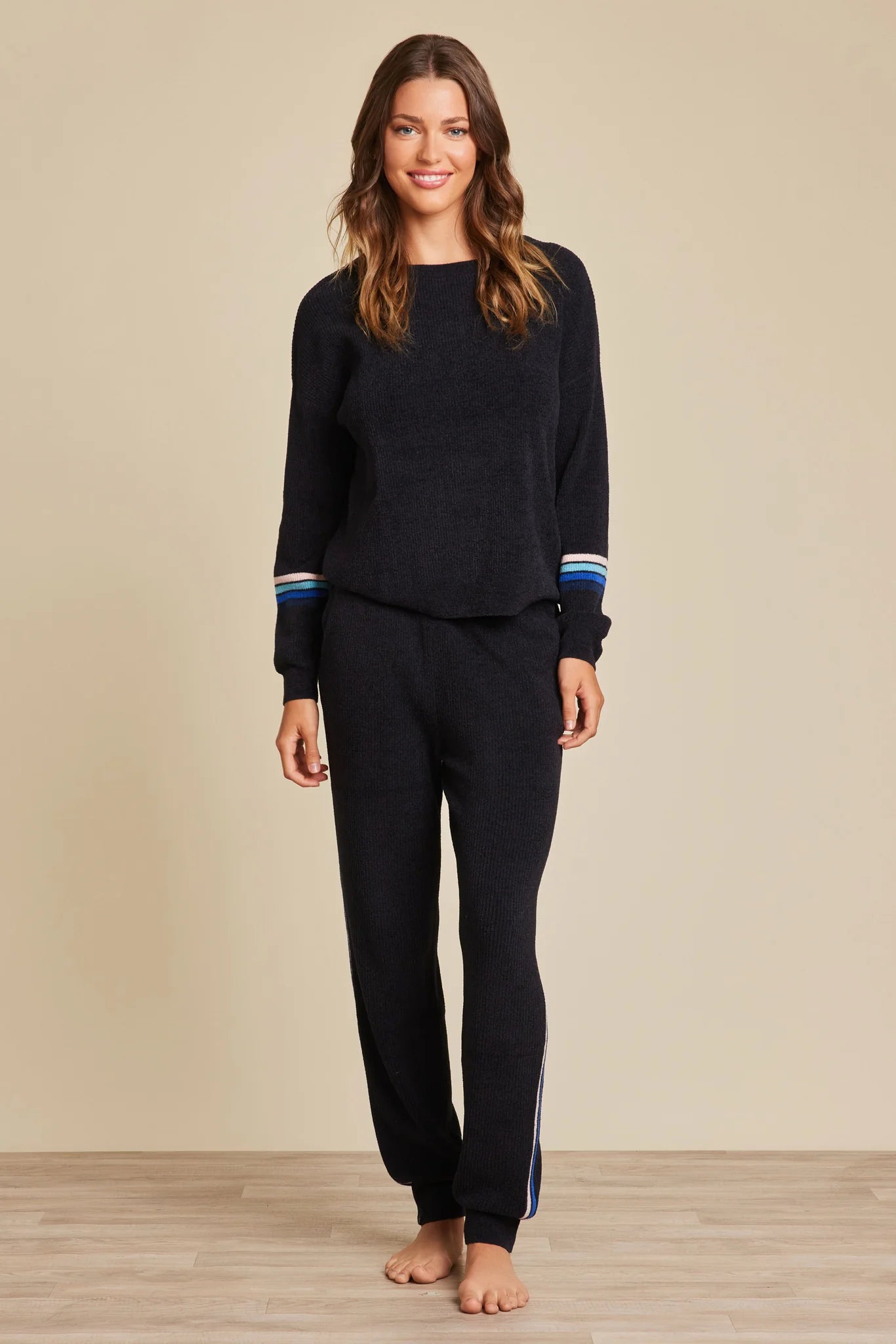 Barefoot Dreams CozyChic Ultra Lite Multi Stripe Pullover