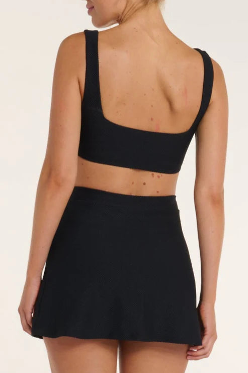 Hermoza Maggie Square Neck Bikini Top In Black