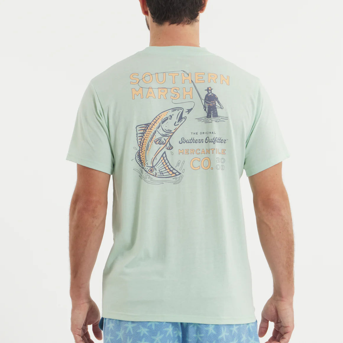 Southern Marsh Seawash Tee-Retro Redfish