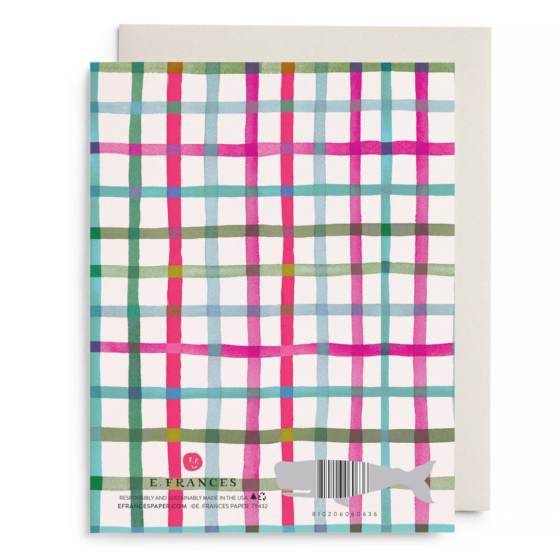 E.Frances Happy Plaid Thank You Greeting Card