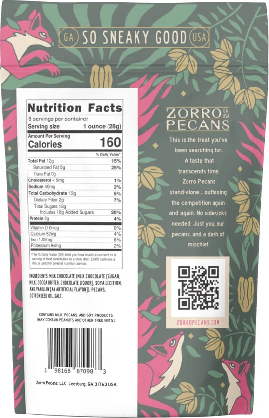 Zorro Pecans Milk Chocolate Pecans