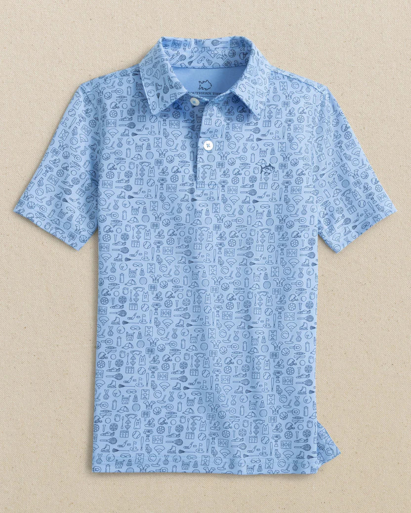 Southern Tide Boys Driver Finally Friday Printed Performance Polo