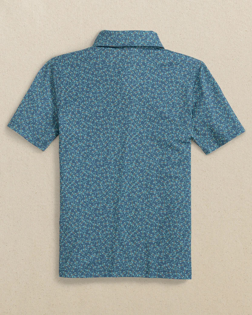 Southern Tide Boys Driver Iguana Glee Printed Performance Polo