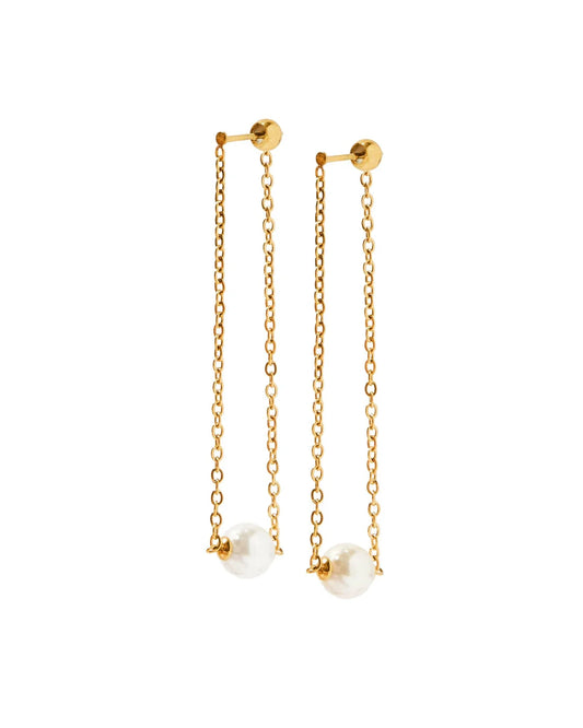Linny Co. Cassie Pearl Drop Statement Earring - Gold