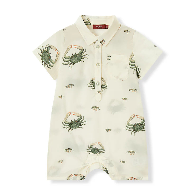Milkbarn Coastal Crab Collared Shortall