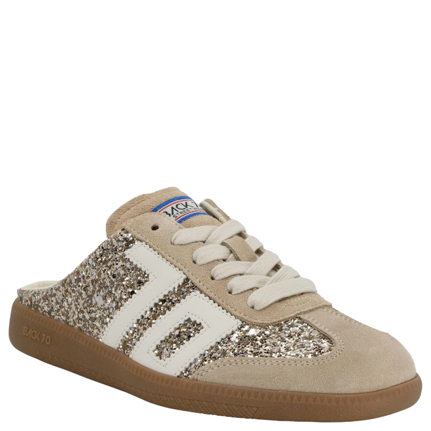 Back 70 Easter In Glitter Gold Backless Sneakers