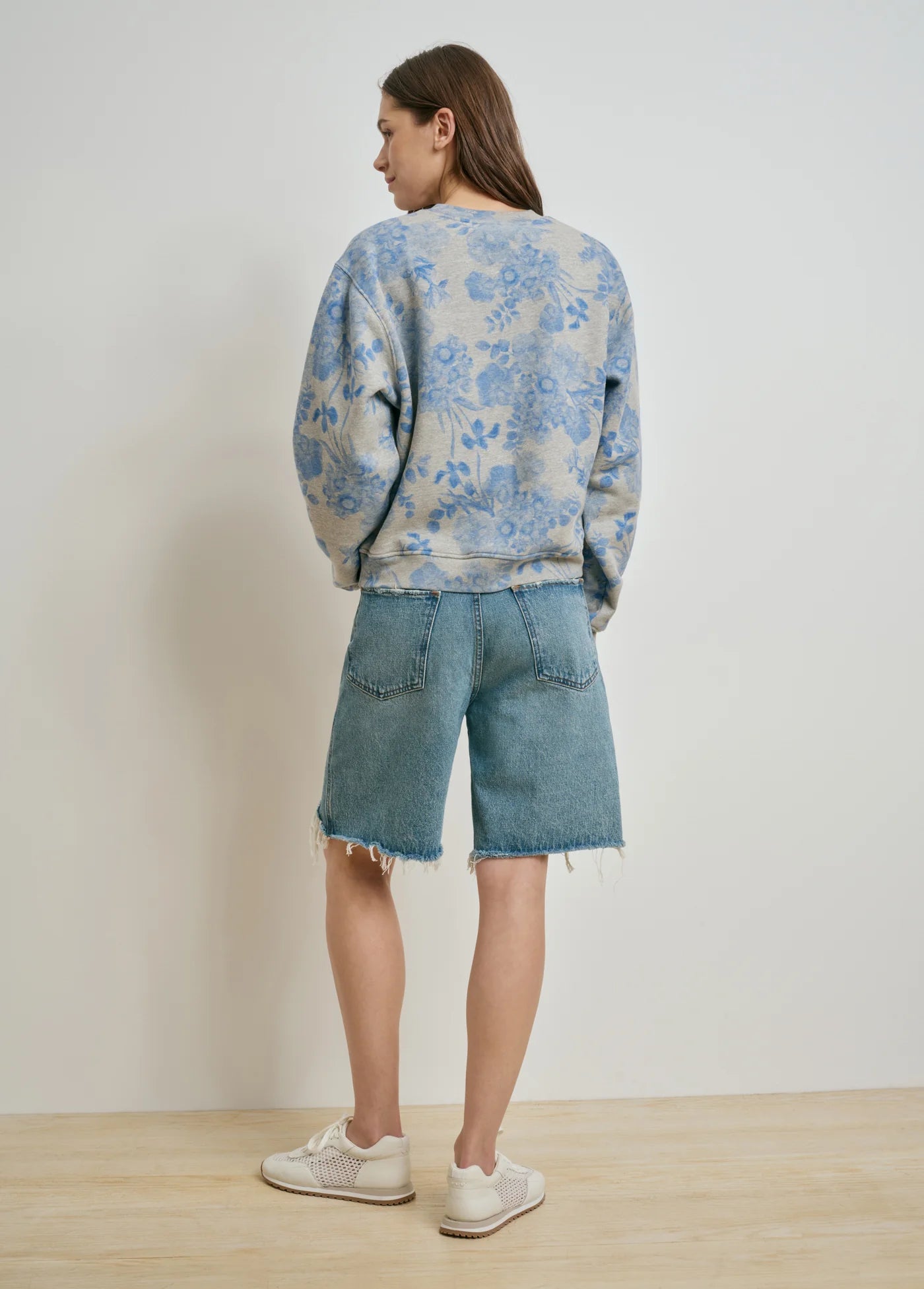Favorite Daughter The Favorite Classic Embossed Sweatshirt | Distress Floral Print