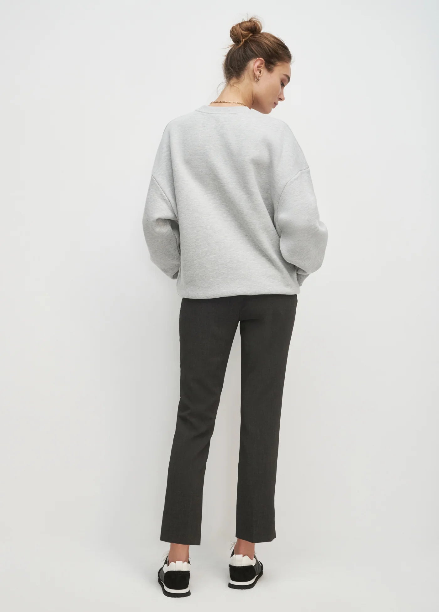 Favorite Daughter The Collegiate Sweatshirt- Heather Grey And Light Blue
