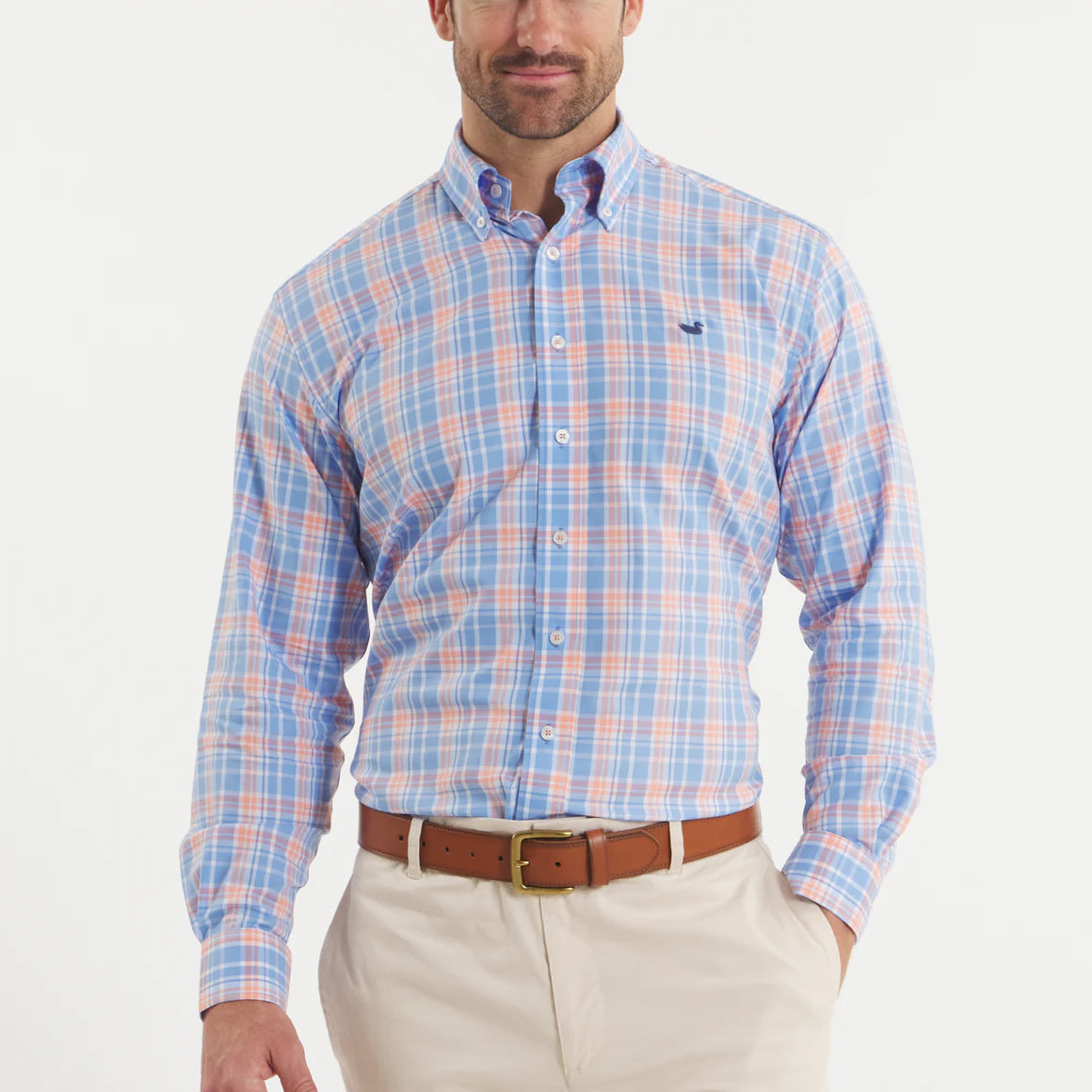 Southern Marsh Men's Grainger Performance Plaid Dress Shirt