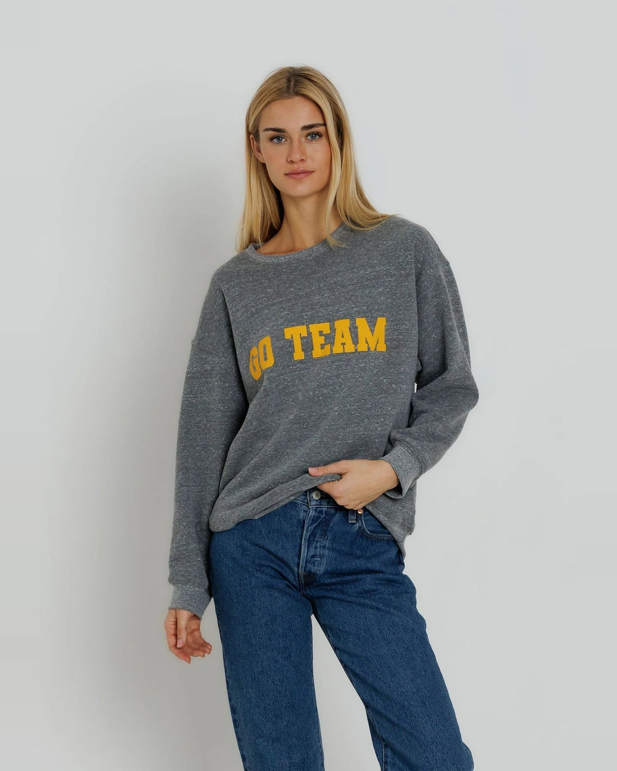 Sunny Somewhere Go Team Oversized Crew- Gold