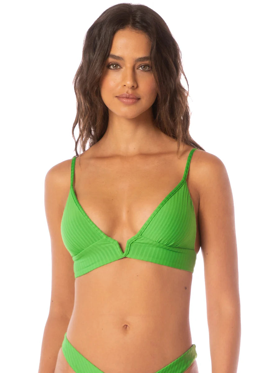 Maaji Women's Mojito Green Paradiso Long Line Triangle Bikini Top