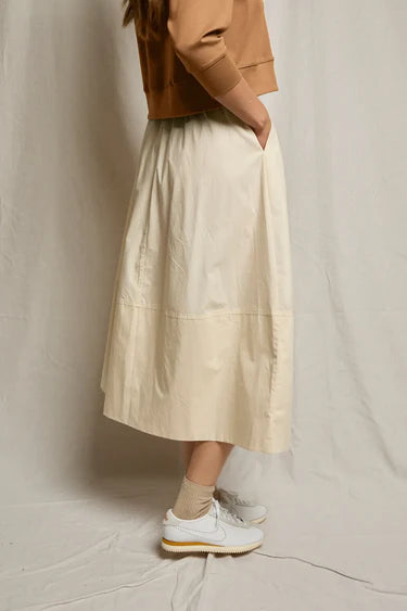 PerfectWhiteTee Minka Poplin A-Line Skirt With Pockets