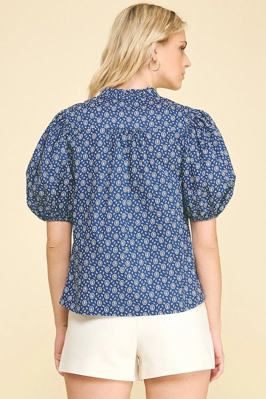 Pinch Floral Print Button Down Blouse