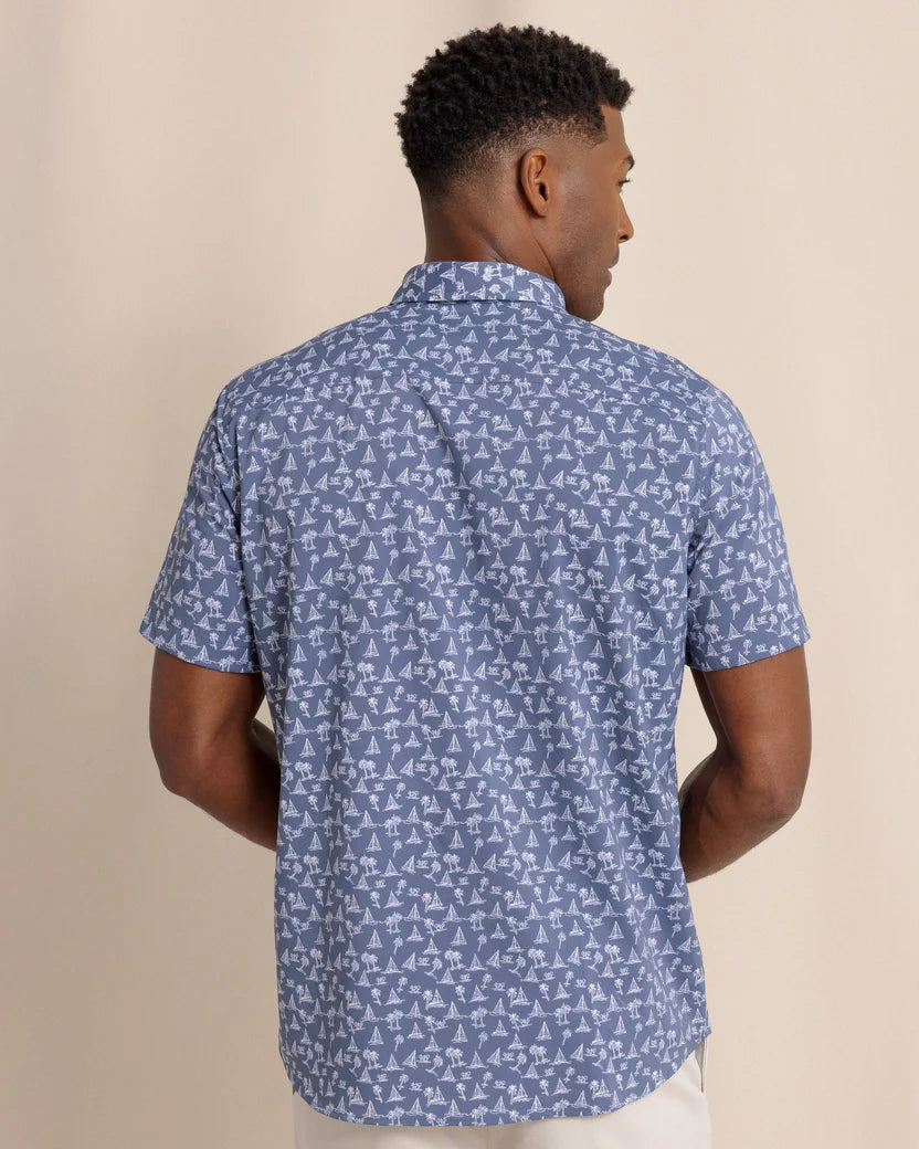 Southern Tide Men's Sail Away Brrr Intercoastal Short Sleeve Sport Shirt