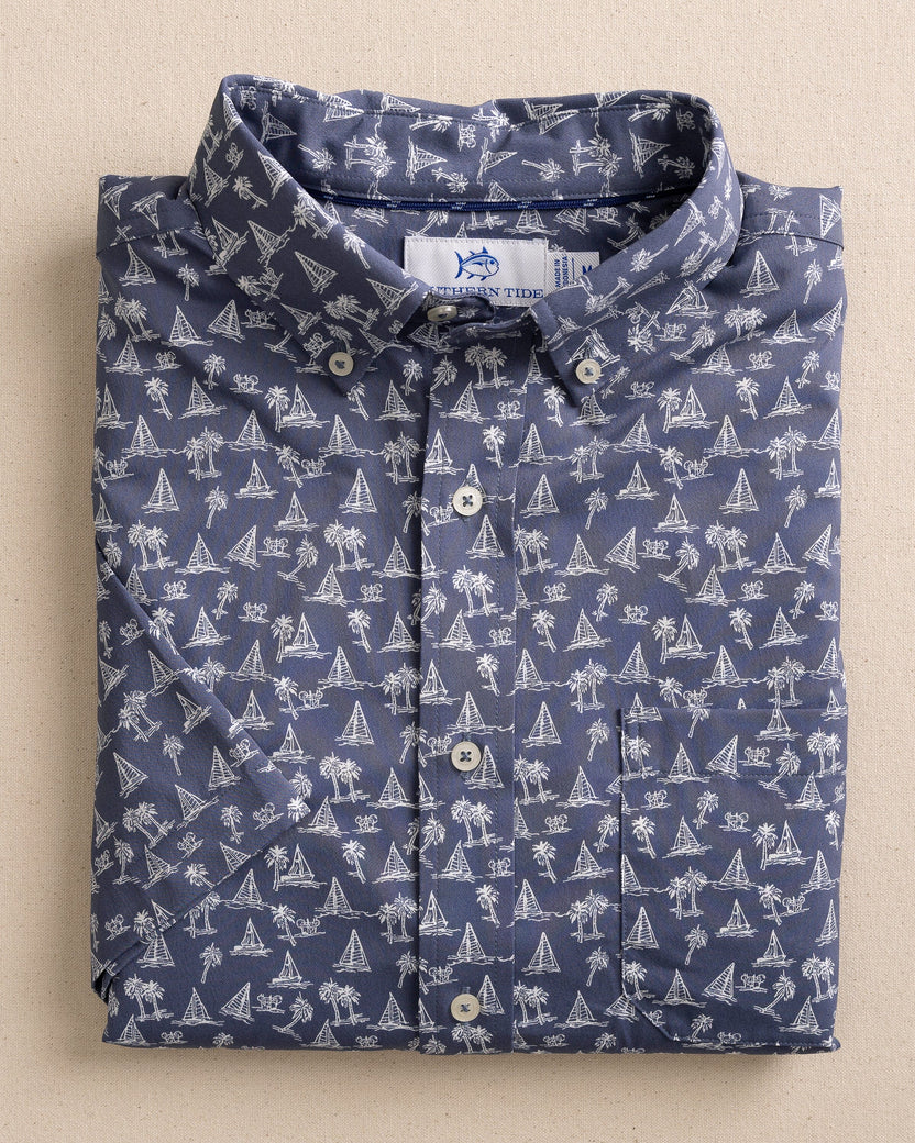 Southern Tide Men's Sail Away Brrr Intercoastal Short Sleeve Sport Shirt