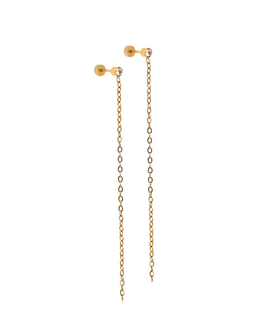 Linny Co. Screwback Stud Earrings - Darby Duster Gold