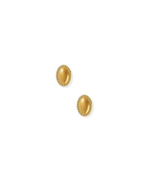 Linny Co. Screwback Stud Earrings - Drew Oval Gold