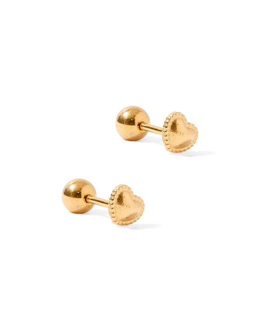 Linny Co. Screwback Stud Earrings - Violet Heart
