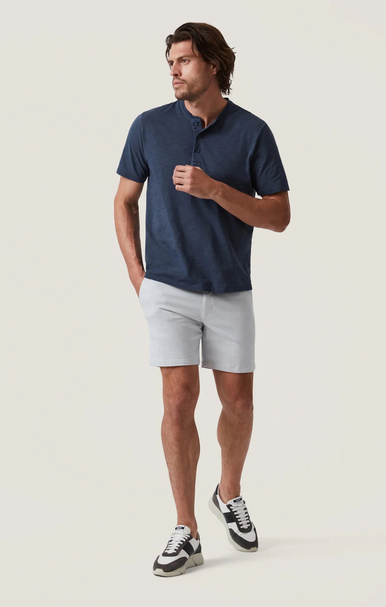 34 Heritage Men's Hampton Shorts in Stone Twill