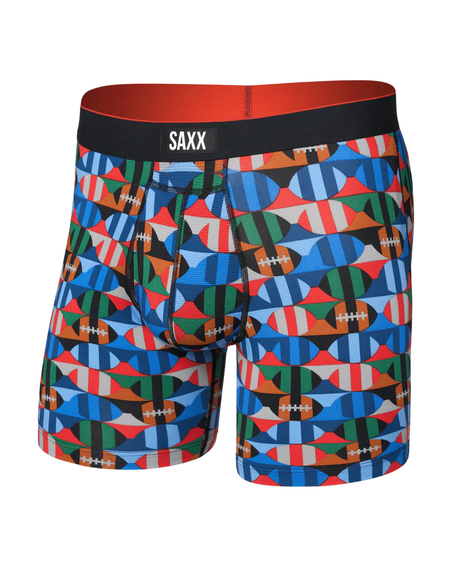 Saxx Pro Multi-Sport Mesh Multi-Sport Performance Boxer Brief 6"- Gridiron Check-Multi